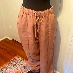 Cynthia Rowley Dusty, Rose, 100% linen pants